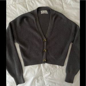 Grey Urban Outfitters Cropped Cardigan